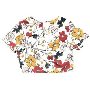 NWT Isabella Rose Taylor Floral Zip Crop Top Small S